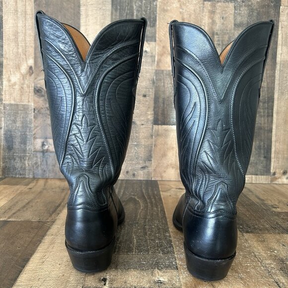 Lucchese Classics Handmade E177864 Black Western Cowboy Boots Mens 11 D - Picture 9 of 12